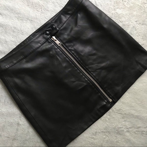 All Saints Dresses & Skirts - All Saints Lena Vegan Leather Front Zip Mini Skirt